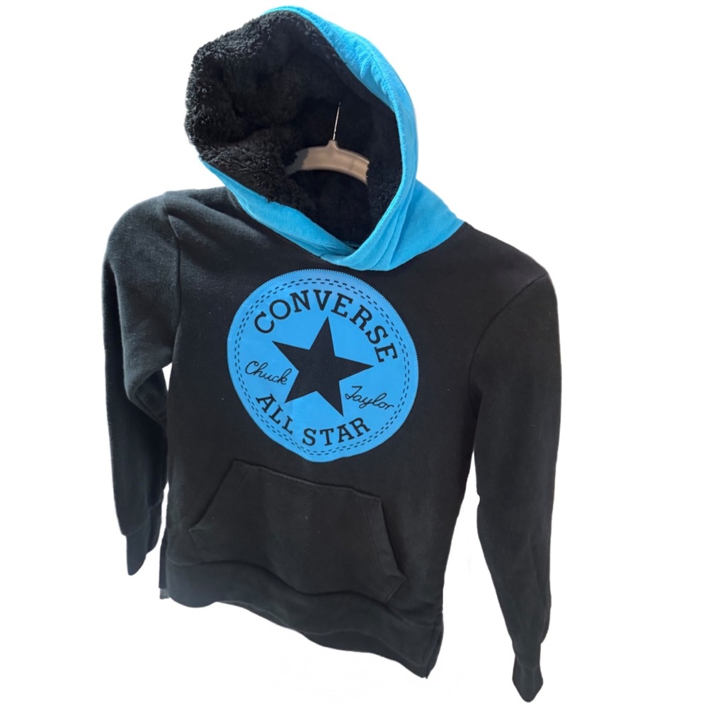 Converse Classic Vintage Inspired Kids Black and Blue Hoodie Size 8/10 - Picture 6 of 6